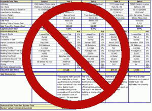 No Sales Comparison Grid